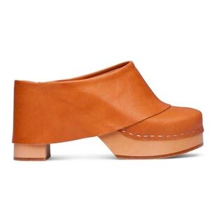 Swedish Hasbeens Tan Leather Clogs